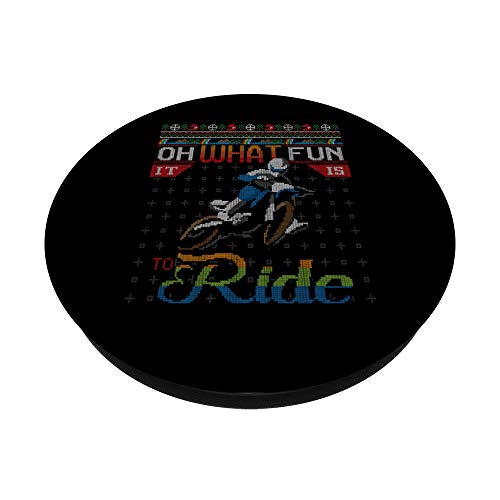 Oh What Fun It Is To Ride Dirt Bike Ugly Christmas Sweater PopSockets PopGrip Intercambiable