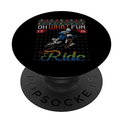 Oh What Fun It Is To Ride Dirt Bike Ugly Christmas Sweater PopSockets PopGrip Intercambiable