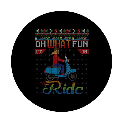 Oh What Fun It Is To Ride Moped Bike Ugly Christmas Sweater PopSockets PopGrip Intercambiable