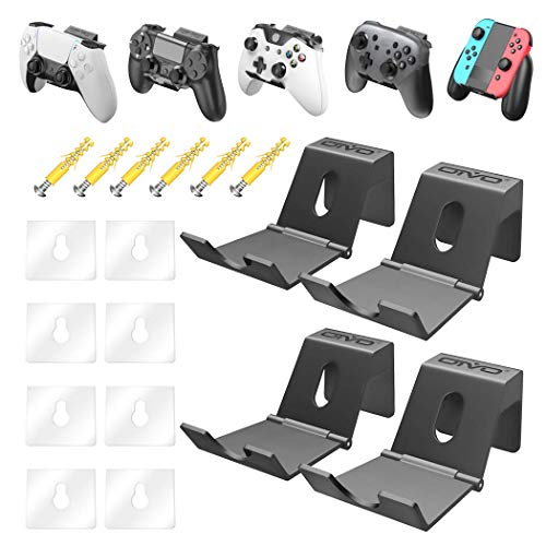 OIVO Soporte de pared mando PS3/PS4/PS5/Xbox 360/One/Elite/Series Controller, Soporte de pared ajustable actualizado para controlador de videojuegos y auriculares, paquete de 4