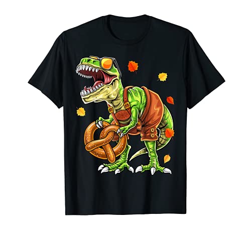 Oktoberfest dinosaurio Lederhosen Bavarian Costume Gift Kids Camiseta