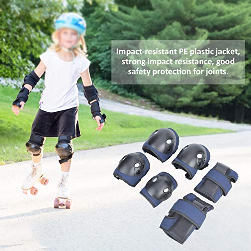 Okuyonic Al Aire Libre Niños Rodilleras Codo Pad Protección Equipo Entrenamiento Deportivo Deporte al Aire Libre Juego(Navy Blue)