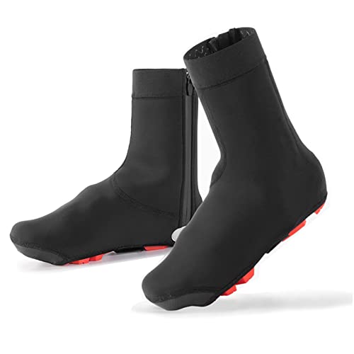 O·Lankeji Cubrezapatillas de Ciclismo Invierno Clima frío Cubrezapatos Impermeable Cortavientos Estuche para Botines de Bicicleta de Carretera MTB, Unisexo (Color : Negro, Tamaño : X-Large(45-46))