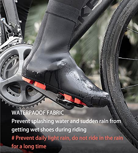 O·Lankeji Cubrezapatillas de Ciclismo Invierno Clima frío Cubrezapatos Impermeable Cortavientos Estuche para Botines de Bicicleta de Carretera MTB, Unisexo (Color : Negro, Tamaño : X-Large(45-46))