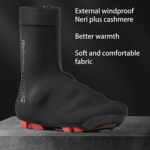 O·Lankeji Cubrezapatillas de Ciclismo Invierno Clima frío Cubrezapatos Impermeable Cortavientos Estuche para Botines de Bicicleta de Carretera MTB, Unisexo (Color : Negro, Tamaño : X-Large(45-46))