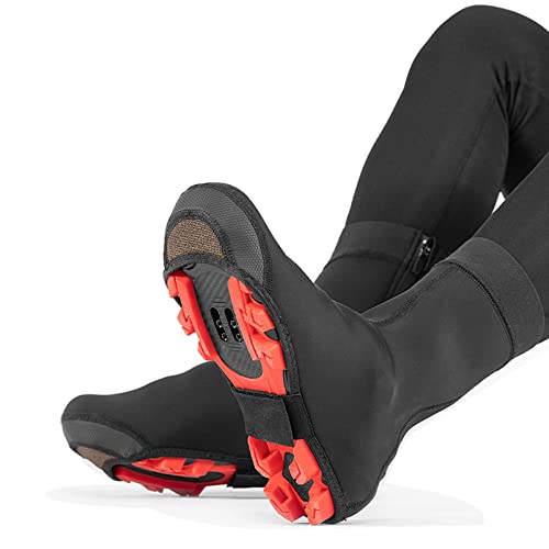 O·Lankeji Cubrezapatillas de Ciclismo Invierno Clima frío Cubrezapatos Impermeable Cortavientos Estuche para Botines de Bicicleta de Carretera MTB, Unisexo (Color : Negro, Tamaño : X-Large(45-46))