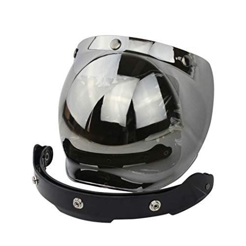 OLEEKA 12 colores burbuja casco de moto visera exterior retro casco de moto protector solar protector casco