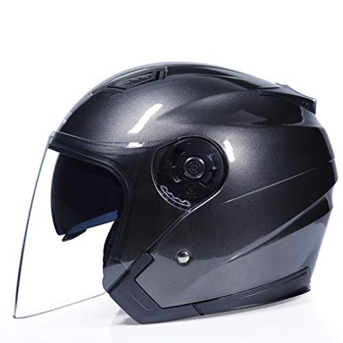 OLEEKA Casco de esquí Casco abatible de Motocicleta Casco de Bicicleta eléctrica de Cara Abierta con visores de Doble Lente Hombres Mujeres Casco de Moto