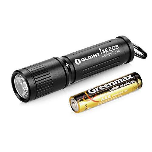 Olight I3E EOS Mini Linterna Llavero de 90 Lúmenes y Alcanza a 44m,Linterna Pequeña Resistente al Agua IPX8,Batería AAA Incluida,para Acampar, Cazar, Pescar y Emergencia[Clase de Eficiencia Energética A]