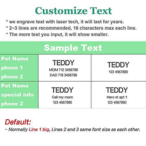 Oncpcare Collar de Perro Personalizado, Reflectante Grabado Personalizado Etiqueta de identificación de Mascota, Collar de identificación de Nailon