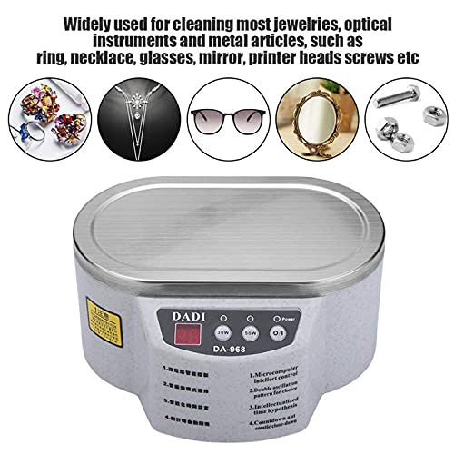 ONE-KJWH Limpiador Ultrasónico, Equipo De Limpieza 600Ml, Equipo Limpiador Ultrasónico Digital con Limpieza De Dentaduras Postizas Joyas Gafas Relojes Dentaduras De Monedas Metálicas