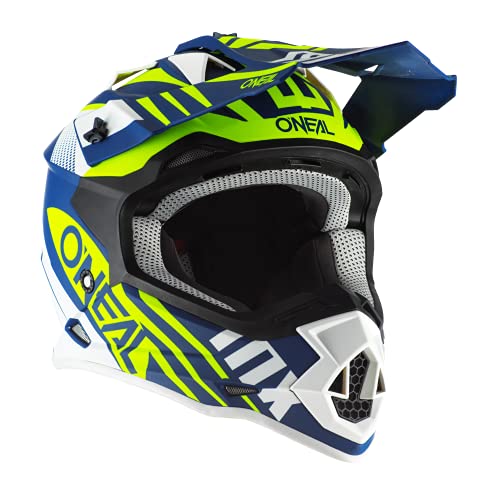 Oneal 2SRS Helmet SPYDE 2.0 Blue/White/Neon Yellow L (59/60cm) Casco, Adultos Unisex