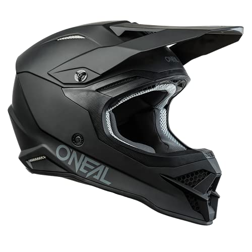 O'Neal | Casco de moto | Motocicleta, Enduro | Estándares de seguridad ECE 22.05, respiraderos para una óptima ventilación y refrigeración | Casco 3SRS Solid | Adultos | Negro | Talla S