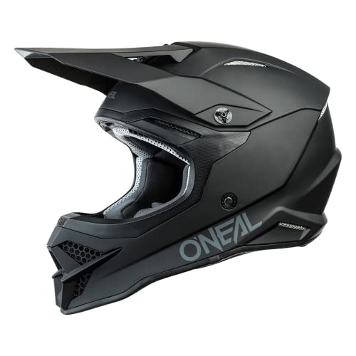 O'Neal | Casco de moto | Motocicleta, Enduro | Estándares de seguridad ECE 22.05, respiraderos para una óptima ventilación y refrigeración | Casco 3SRS Solid | Adultos | Negro | Talla S