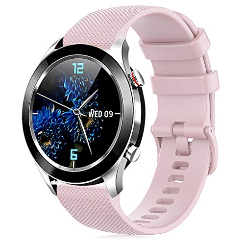 Onedream Correa Compatible para Garmin Vivoactive 4S Vivomove 3S, Pulsera de Repuesto Band Deportivo Correas del Reloj Silicona Accesorios 18mm para Hombre y Mujer, Rosa Humo (Sin Reloj)