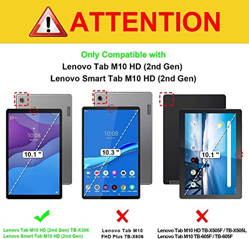 ONETHEFUL Carcasa Libro Funda Tablet Lenovo Tab M10 HD (2nd Gen) 10.1" 2020 TB-X306X TB-X306F Cover Fundas Protector con PU Cuero y Soporte - Mono Musical