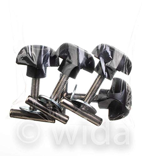 Online-Blitz24 GmbH Wida – Tornillos de fijación acero inoxidable, 25 mm 50 60 70 mm, tornillos en T, riel multiflex, placa Multivan Bus T5/T6, fijaciones carga (4 x + 4 mm)