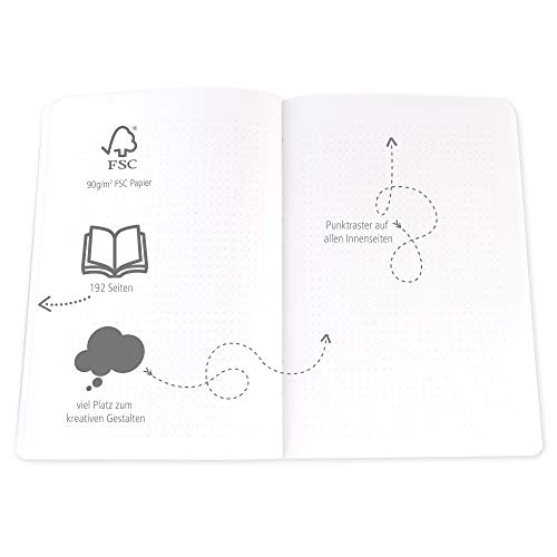 Online - Bullet Journal | Libreta de Puntos Tapa Blanda con Elástico - Diseño Spotlights Rose