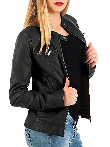 Only Bandit PU Biker Chaqueta, Negro (Black C N 010), 42 (XL) para Mujer