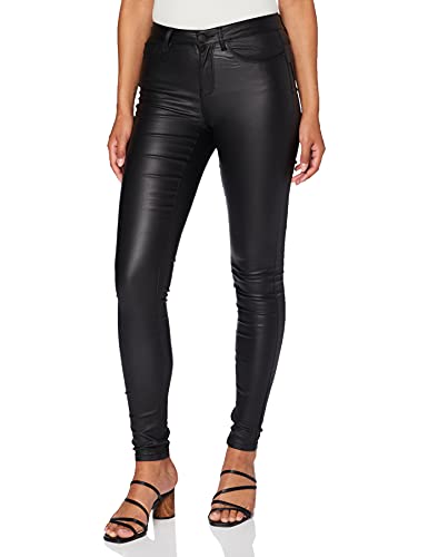 ONLY Onlanne K Mid Waist Coated Jeans Noos, Vaqueros skinny Mujer, Negro (Black Black), W30/L34 (Talla fabricante: L)