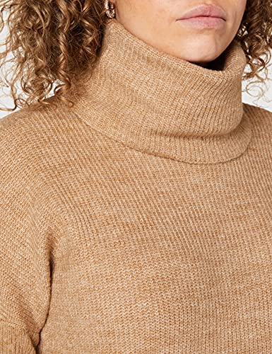 Only Onljana L/s Cowlneck Dress Wool Knt Vestido, Marrón (Indian Tan Detail: W. Melange), 38 (Talla del Fabricante: Small) para Mujer