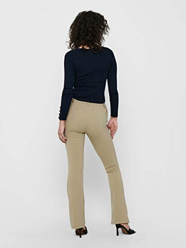 Only Onlrocky Mid Flared Pant TLR Noos Pantalón, Nómada, 30 cm (Small) para Mujer