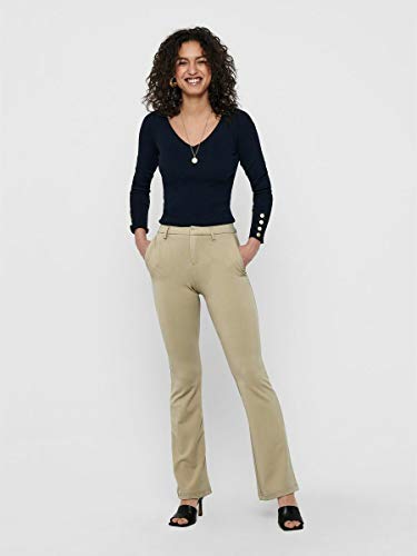 Only Onlrocky Mid Flared Pant TLR Noos Pantalón, Nómada, 30 cm (Small) para Mujer