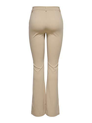 Only Onlrocky Mid Flared Pant TLR Noos Pantalón, Nómada, 32 cm (Small) para Mujer