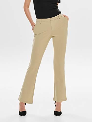 Only Onlrocky Mid Flared Pant TLR Noos Pantalón, Nómada, 32 cm (Small) para Mujer