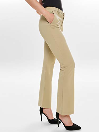 Only Onlrocky Mid Flared Pant TLR Noos Pantalón, Nómada, 32 cm (Small) para Mujer