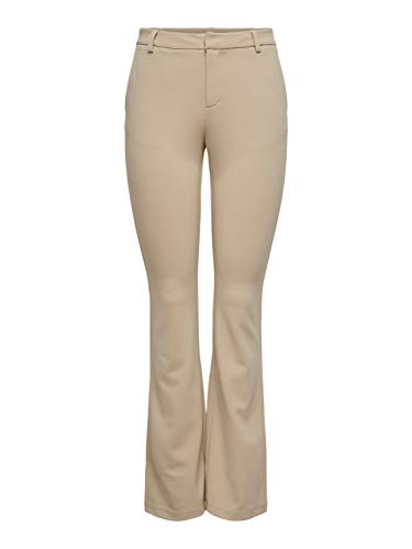 Only Onlrocky Mid Flared Pant TLR Noos Pantalón, Nómada, 32 cm (Small) para Mujer