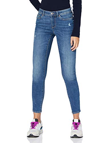 Only Onlwauw Life Mid Skinny Bj114-3 Vaqueros, Medium Blue Denim, 32 Large para Mujer