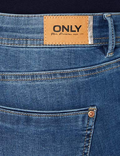 Only Onlwauw Life Mid Skinny Bj114-3 Vaqueros, Medium Blue Denim, 32 Large para Mujer