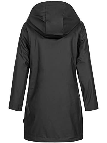 ONLY Women's Onlsally Raincoat OTW Noos Rain Jacket, Schwarz (Black/Detail:BLACK TEDDY), L