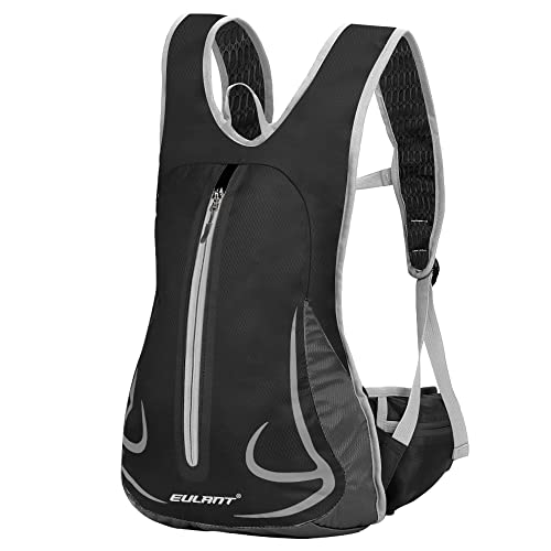 ONTYZZ Mochila Deportiva Unisex 14L Mochila Ligera Exteriores Ciclismo Mochila Impermeable Senderismo Mochila Viaje Mochila Correr Actualización- Negro