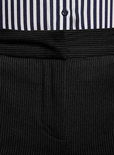 oodji Collection Mujer Pantalones Clásicos con Pinzas, Negro, DE 40 / EU 42 / L