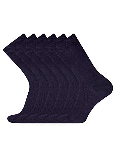 oodji Ultra Hombre Calcetines Altos (Pack de 6), Azul, ES 40-43 / one size