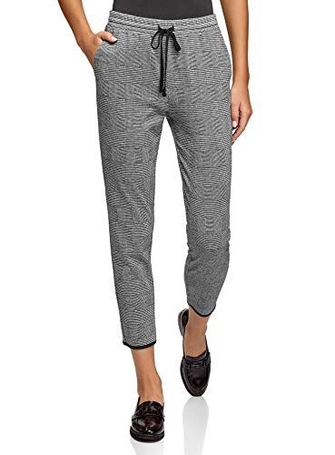 oodji Ultra Mujer Pantalones de Punto con Cordones, Gris, DE 40 / EU 42 / L