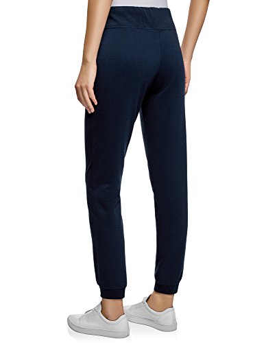 oodji Ultra Mujer Pantalones de Punto Deportivos, Azul, XXL