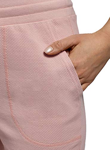 oodji Ultra Mujer Pantalones Deportivos con Cordones, Rosa, S