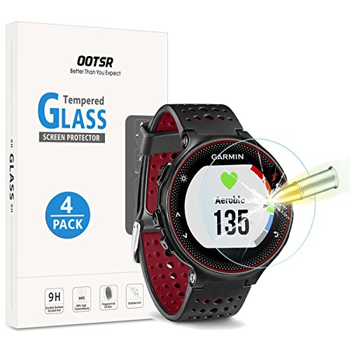 OOTSR (4 Piezas) Protector de Pantalla para Garmin Forerunner 220 225 235 620 Cristal Templado para Forerunner 220 225 235 620 [Alta definición] [Resistente a los arañazos]