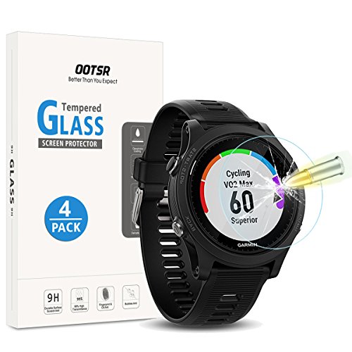 OOTSR (4 Piezas) Protector de Pantalla para Garmin Forerunner 935 Cristal Templado para Garmin Forerunner 935 [Alta definición] [Resistente a los arañazos]