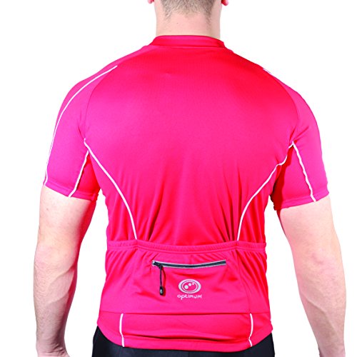 OPTIMUM Cycling - Camiseta de Ciclismo para Hombre, tamaño S, Color Rojo