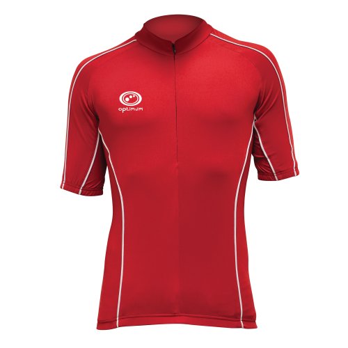 OPTIMUM Cycling - Camiseta de Ciclismo para Hombre, tamaño S, Color Rojo