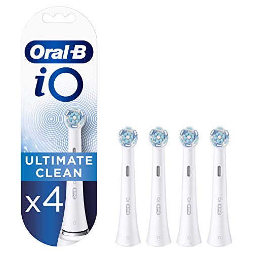 Oral-B iO Ultimate Clean Recambios Cepillo de Dientes Eléctrico, Pack de 4 Cabezales, Blanco - Originales