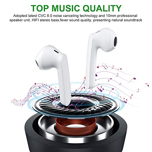 Orangeck Auriculares Bluetooth 5.0 Auricular Inalámbrico CVC 8.0 Reducción de Ruido In-Ear Auriculares Inalámbricos HiFi Stereo Sport Auricular IPX7 Impermeable Control Táctil con Mic para Smartphone