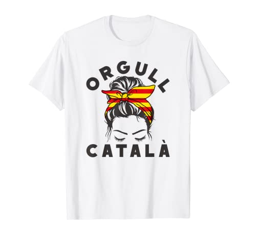 Orgull Català Cinta Bandera Catalunya Moño Desordenado Camiseta