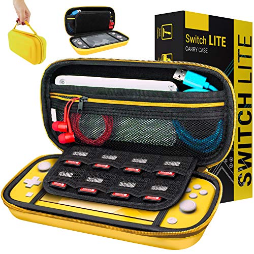 Orzly Funda para Nintendo Switch Lite – Estuche Protector rigida, para Llevar Nueva Switch Lite Consola (2019) y Sus Juegos y Accesorios - Amarillo