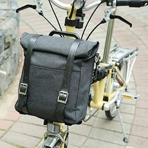 oshhni Bolsa Plegable Frontal de Bicicleta Soporte Plano para Cesta de Brompton c-Bag s-Bag Porteur Rack Mount Frame, sólido, Gran Espacio - De Plata