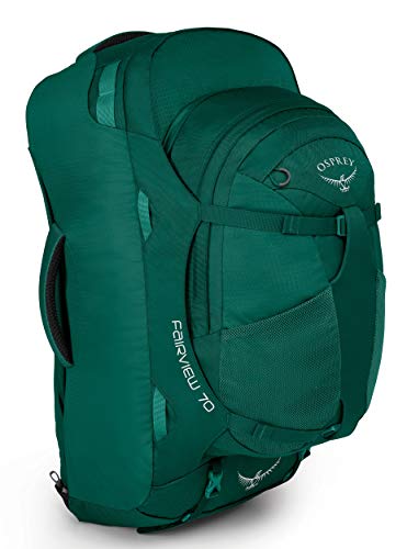 Osprey Fairview 70 Women's Travel Pack with 13L Detachable Daypack - Rainforest Green (WS/WM)